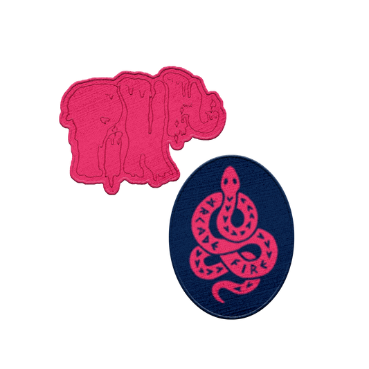 Pink Elephant Patch Set