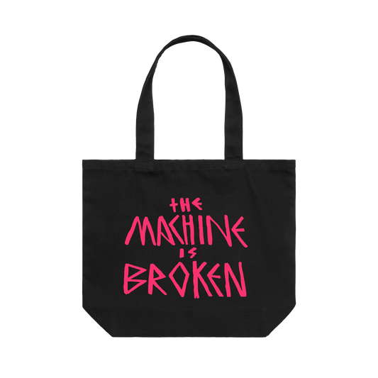 The Machine is Broken Black Tote Bag
